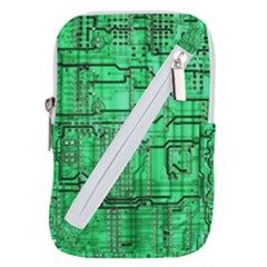 Green Circuit Board Computer Belt Pouch Bag (large) by Bakwanart