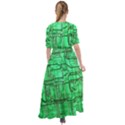 Green Circuit Board Computer Waist Tie Boho Maxi Dress View2