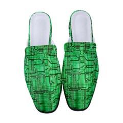 Green Circuit Board Computer Women s Classic Backless Heels by Bakwanart