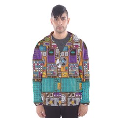 Pattern Design Art Techno Dj Music Retro Music Device Men s Hooded Windbreaker