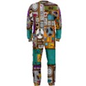 Pattern Design Art Techno Dj Music Retro Music Device OnePiece Jumpsuit (Men) View1