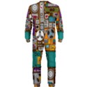 Pattern Design Art Techno Dj Music Retro Music Device OnePiece Jumpsuit (Men) View2