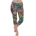 Pattern Design Art Techno Dj Music Retro Music Device Lightweight Velour Capri Yoga Leggings View1