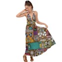 Pattern Design Art Techno Dj Music Retro Music Device Backless Maxi Beach Dress View1