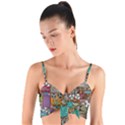 Pattern Design Art Techno Dj Music Retro Music Device Woven Tie Front Bralet View1