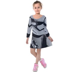 Stormtrooper Kids  Long Sleeve Velvet Dress by Bakwanart