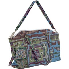 Arcade Game Retro Pattern Canvas Crossbody Bag by Bakwanart