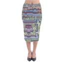 Arcade Game Retro Pattern Velvet Midi Pencil Skirt View1