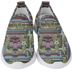 Arcade Game Retro Pattern Kids  Slip On Sneakers