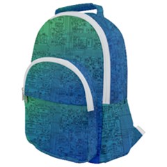 Blue And Green Circuit Board Wallpaper Circuit Board Sketch Rounded Multi Pocket Backpack by Bakwanart