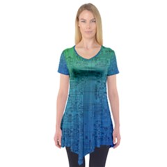 Blue And Green Circuit Board Wallpaper Circuit Board Sketch Short Sleeve Tunic  by Bakwanart