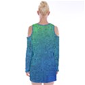 Blue And Green Circuit Board Wallpaper Circuit Board Sketch Velvet Long Sleeve Shoulder Cutout Dress View2