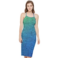 Blue And Green Circuit Board Wallpaper Circuit Board Sketch Bodycon Cross Back Summer Dress