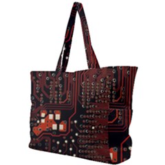 Red Computer Circuit Board Simple Shoulder Bag by Bakwanart