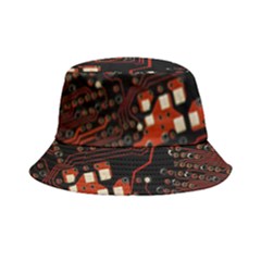 Red Computer Circuit Board Bucket Hat by Bakwanart