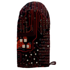 Red Computer Circuit Board Microwave Oven Glove by Bakwanart