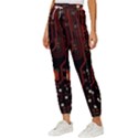 Red Computer Circuit Board Women s Cropped Drawstring Pants View2