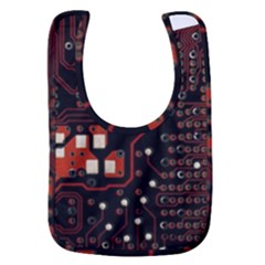 Red Computer Circuit Board Baby Bib by Bakwanart