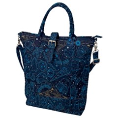 Position Of The Constellations Illustration Star Blue Buckle Top Tote Bag by Bakwanart