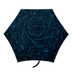 Technology Computer Circuit Boards Electricity Cpu Binary Mini Folding Umbrellas by Bakwanart