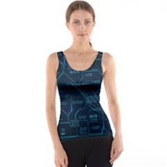 Technology Computer Circuit Boards Electricity Cpu Binary Tank Top by Bakwanart