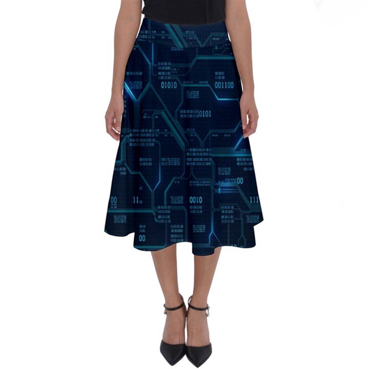 Technology Computer Circuit Boards Electricity Cpu Binary Perfect Length Midi Skirt