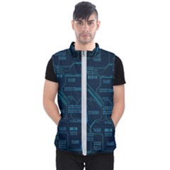 Technology Computer Circuit Boards Electricity Cpu Binary Men s Puffer Vest