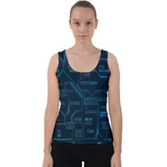 Technology Computer Circuit Boards Electricity Cpu Binary Velvet Tank Top by Bakwanart