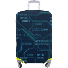 Technology Computer Circuit Boards Electricity Cpu Binary Luggage Cover (large) by Bakwanart