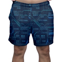 Technology Computer Circuit Boards Electricity Cpu Binary Men s Shorts by Bakwanart