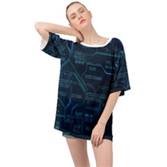 Technology Computer Circuit Boards Electricity Cpu Binary Oversized Chiffon Top by Bakwanart