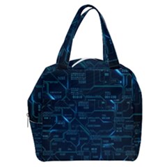 Technology Computer Circuit Boards Electricity Cpu Binary Boxy Hand Bag by Bakwanart