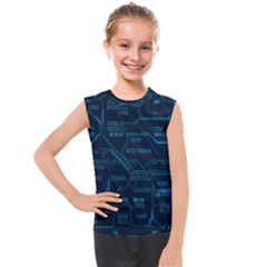 Technology Computer Circuit Boards Electricity Cpu Binary Kids  Mesh Tank Top by Bakwanart