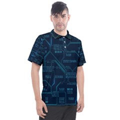 Technology Computer Circuit Boards Electricity Cpu Binary Men s Polo Tee by Bakwanart