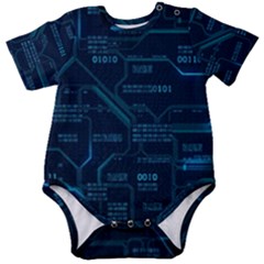 Technology Computer Circuit Boards Electricity Cpu Binary Baby Short Sleeve Bodysuit by Bakwanart