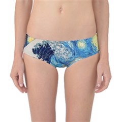 The Great Wave Of Kanagawa Painting Hokusai, Starry Night Vincent Van Gogh Classic Bikini Bottoms by Bakwanart