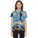 The Great Wave Of Kanagawa Painting Hokusai, Starry Night Vincent Van Gogh Short Sleeve Pocket Shirt View1