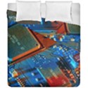 Gray Circuit Board Electronics Electronic Components Microprocessor Duvet Cover Double Side (California King Size) View1