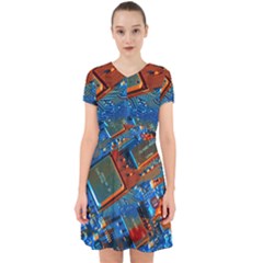 Gray Circuit Board Electronics Electronic Components Microprocessor Adorable In Chiffon Dress by Bakwanart