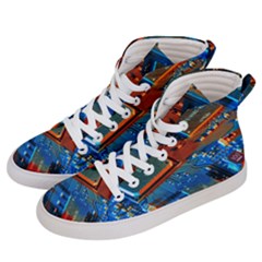 Gray Circuit Board Electronics Electronic Components Microprocessor Men s Hi-top Skate Sneakers by Bakwanart