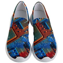 Gray Circuit Board Electronics Electronic Components Microprocessor Women s Lightweight Slip Ons by Bakwanart