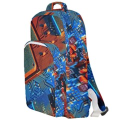 Gray Circuit Board Electronics Electronic Components Microprocessor Double Compartment Backpack by Bakwanart