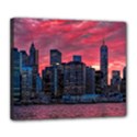 Skyline Sunset United States Reflection Usa,new York Manhattan Deluxe Canvas 24  x 20  (Stretched) View1