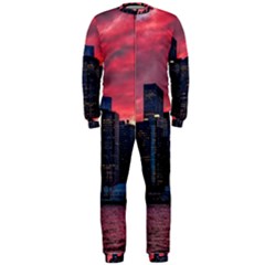 Skyline Sunset United States Reflection Usa,new York Manhattan Onepiece Jumpsuit (men) by Bakwanart