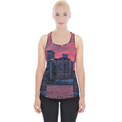 Skyline Sunset United States Reflection Usa,new York Manhattan Piece Up Tank Top by Bakwanart