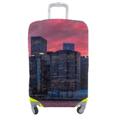 Skyline Sunset United States Reflection Usa,new York Manhattan Luggage Cover (medium) by Bakwanart