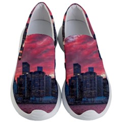 Skyline Sunset United States Reflection Usa,new York Manhattan Women s Lightweight Slip Ons by Bakwanart