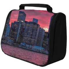 Skyline Sunset United States Reflection Usa,new York Manhattan Full Print Travel Pouch (big) by Bakwanart