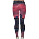 Skyline Sunset United States Reflection Usa,new York Manhattan Lightweight Velour Classic Yoga Leggings View2