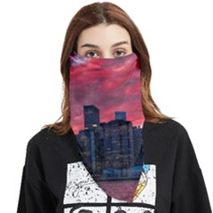 Skyline Sunset United States Reflection Usa,new York Manhattan Face Covering Bandana (triangle) by Bakwanart